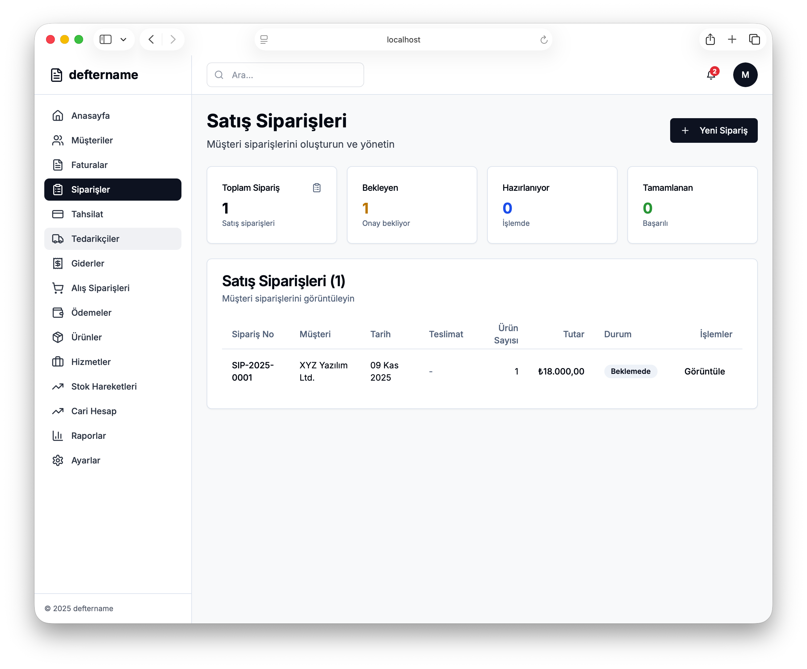 Satış Siparişleri